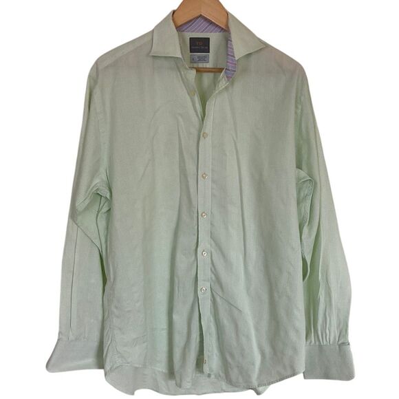 Thomas Dean Other - Thomas Dean Men's Long Sleeve Button Front in‎ Celery Green White Size Large